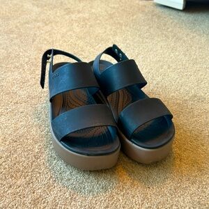Black Brooklyn Low Wedge sandal crocs